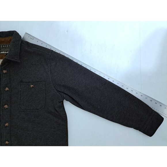 Jacks Flannel Fleece Sherpa Lined Shirt Shacket Heavyweight Gray Button - Picture 11 of 11
